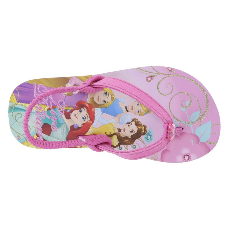9/10, Pink Princess by Disney Collection Girls Princess Flip Flop Sandals Pink Bow Little Toddler Style