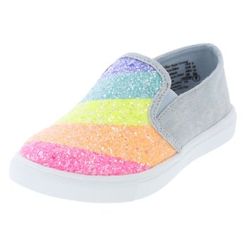 Nickelodeon Toddler Girls Jojo Rainbow Glitter Slip-On Sneaker